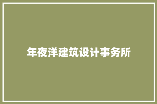 年夜洋建筑设计事务所 施工技术