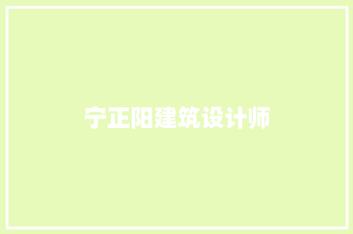 宁正阳建筑设计师 新型材料