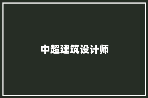 中超建筑设计师 材料设备