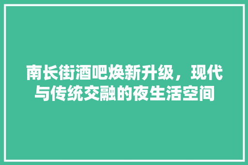南长街酒吧焕新升级，现代与传统交融的夜生活空间 知识问答