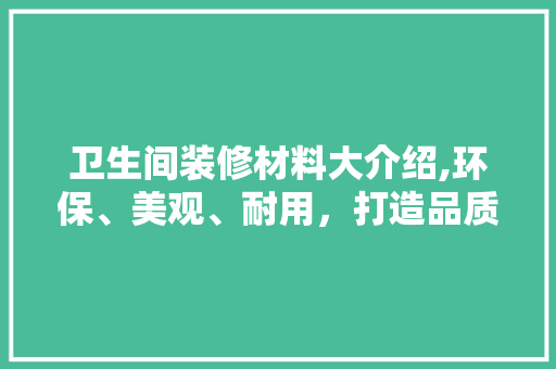卫生间装修材料大介绍,环保、美观、耐用，打造品质生活空间 建筑设计