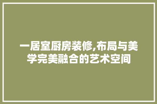 一居室厨房装修,布局与美学完美融合的艺术空间 施工技术
