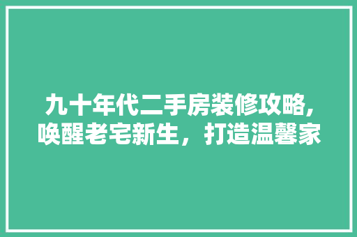 九十年代二手房装修攻略,唤醒老宅新生，打造温馨家居 设计原则