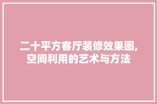 二十平方客厅装修效果图,空间利用的艺术与方法 材料设备