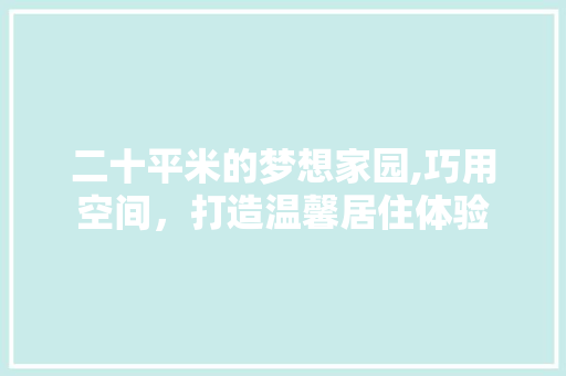 二十平米的梦想家园,巧用空间，打造温馨居住体验 常用建材