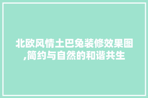北欧风情土巴兔装修效果图,简约与自然的和谐共生 施工技术