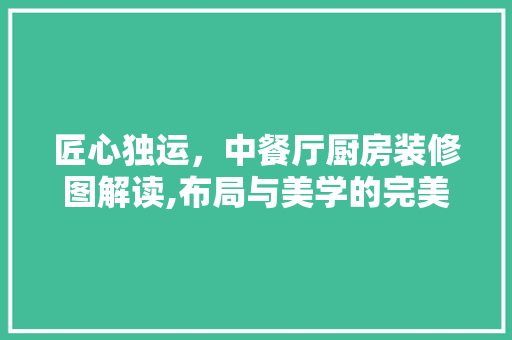 匠心独运，中餐厅厨房装修图解读,布局与美学的完美融合 常用建材