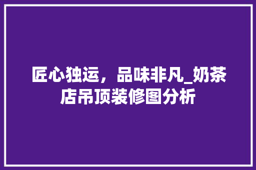 匠心独运，品味非凡_奶茶店吊顶装修图分析 住宅建筑设计