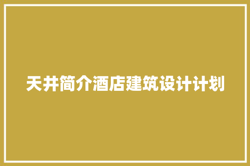 天井简介酒店建筑设计计划 常见问题