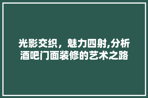光影交织，魅力四射,分析酒吧门面装修的艺术之路 新型材料