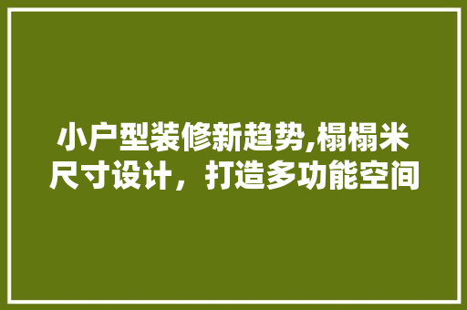 小户型装修新趋势,榻榻米尺寸设计，打造多功能空间 设计原则