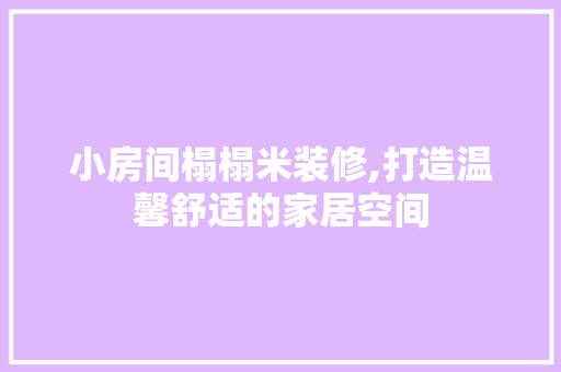 小房间榻榻米装修,打造温馨舒适的家居空间 施工工艺