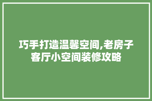 巧手打造温馨空间,老房子客厅小空间装修攻略 常见问题