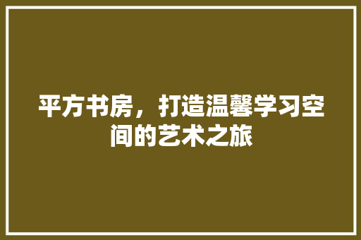 平方书房，打造温馨学习空间的艺术之旅 公共建筑设计