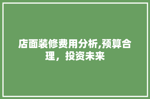店面装修费用分析,预算合理，投资未来 新型材料