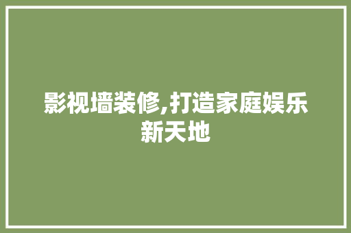影视墙装修,打造家庭娱乐新天地 常用建材