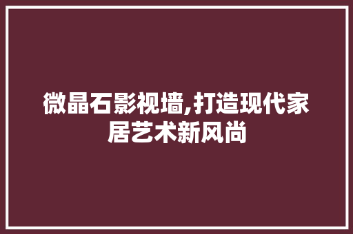 微晶石影视墙,打造现代家居艺术新风尚 公共建筑设计
