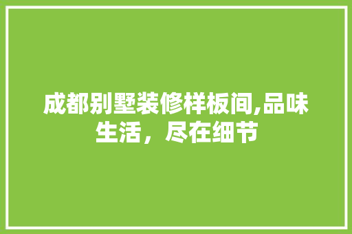 成都别墅装修样板间,品味生活，尽在细节 施工工艺