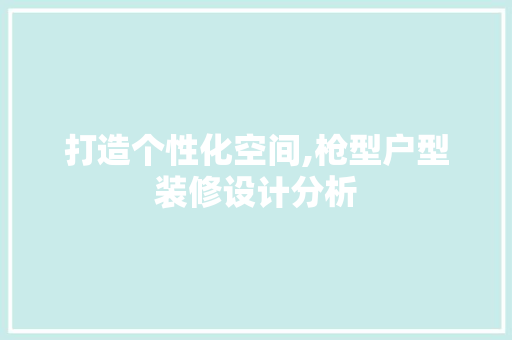 打造个性化空间,枪型户型装修设计分析 施工工艺