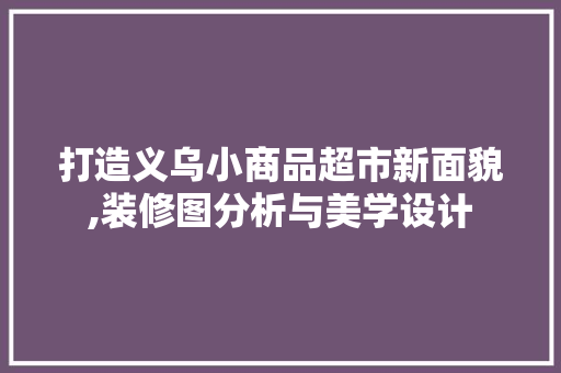 打造义乌小商品超市新面貌,装修图分析与美学设计 知识问答