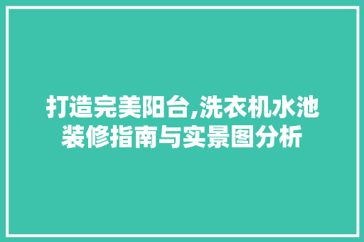 打造完美阳台,洗衣机水池装修指南与实景图分析