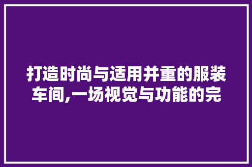 打造时尚与适用并重的服装车间,一场视觉与功能的完美融合 工艺流程