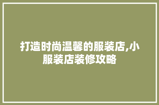 打造时尚温馨的服装店,小服装店装修攻略 施工管理