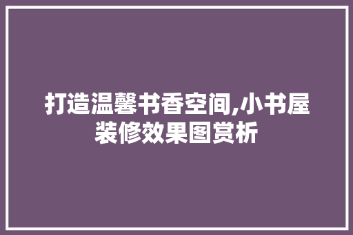 打造温馨书香空间,小书屋装修效果图赏析 常用设备