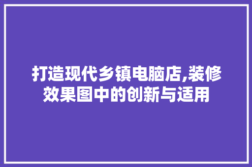 打造现代乡镇电脑店,装修效果图中的创新与适用 施工工艺
