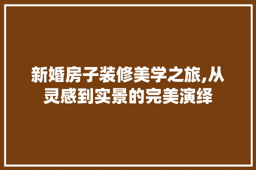 新婚房子装修美学之旅,从灵感到实景的完美演绎 常用建材