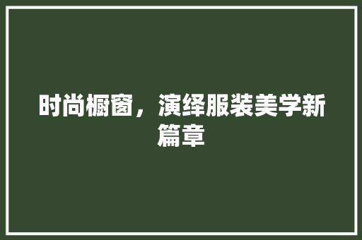 时尚橱窗，演绎服装美学新篇章 材料设备