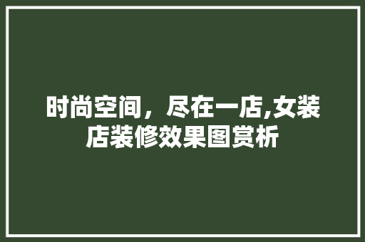 时尚空间，尽在一店,女装店装修效果图赏析 常用建材
