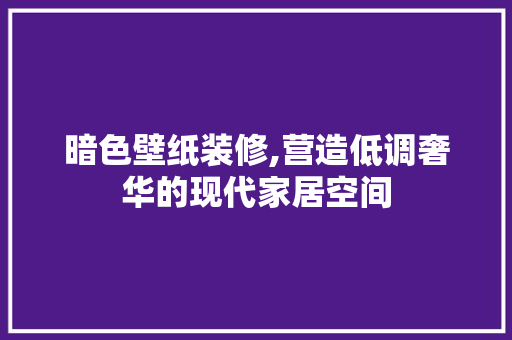 暗色壁纸装修,营造低调奢华的现代家居空间 施工工艺