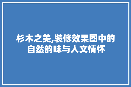 杉木之美,装修效果图中的自然韵味与人文情怀