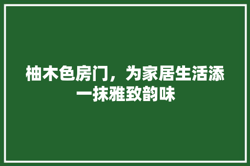 柚木色房门，为家居生活添一抹雅致韵味