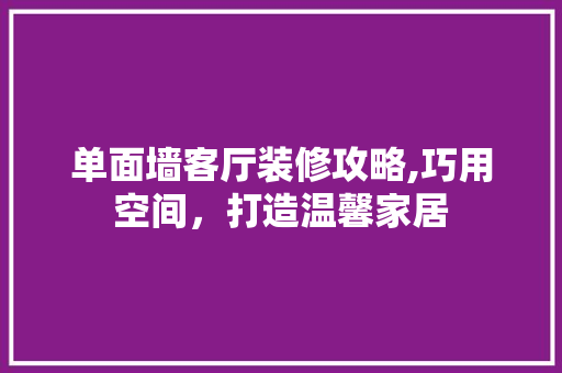 单面墙客厅装修攻略,巧用空间，打造温馨家居 生态建筑设计