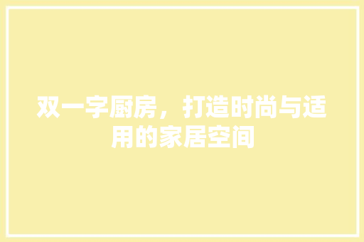 双一字厨房，打造时尚与适用的家居空间 公共建筑设计
