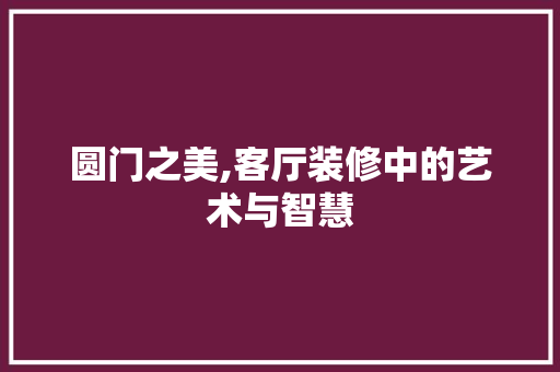 圆门之美,客厅装修中的艺术与智慧 设计原则