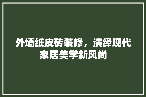 外墙纸皮砖装修，演绎现代家居美学新风尚 新型材料