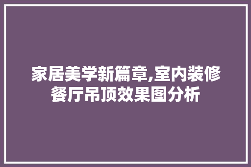 家居美学新篇章,室内装修餐厅吊顶效果图分析 建筑法规
