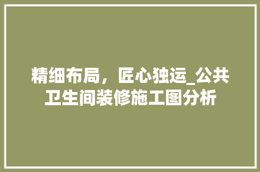 精细布局，匠心独运_公共卫生间装修施工图分析 建筑法规