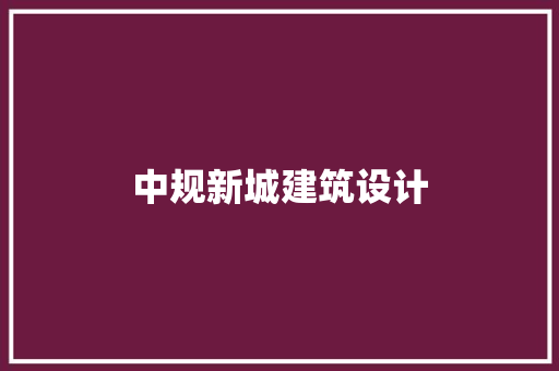 中规新城建筑设计