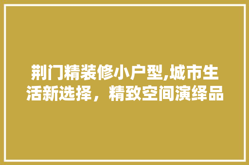 荆门精装修小户型,城市生活新选择，精致空间演绎品质生活 新型材料