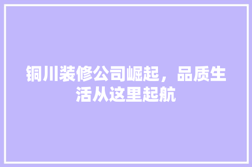 铜川装修公司崛起，品质生活从这里起航 建筑设计