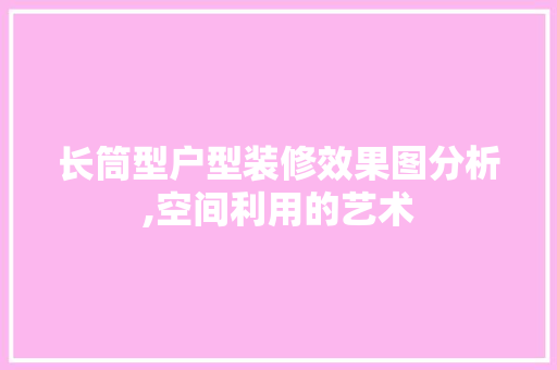 长筒型户型装修效果图分析,空间利用的艺术 工艺流程