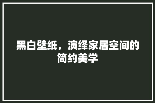 黑白壁纸，演绎家居空间的简约美学 生态建筑设计