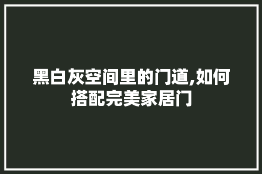 黑白灰空间里的门道,如何搭配完美家居门 施工技术