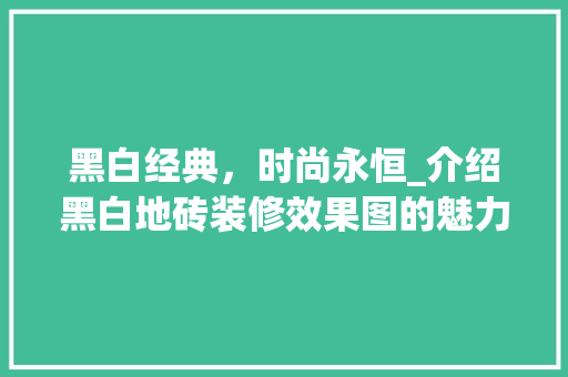 黑白经典，时尚永恒_介绍黑白地砖装修效果图的魅力 施工工艺