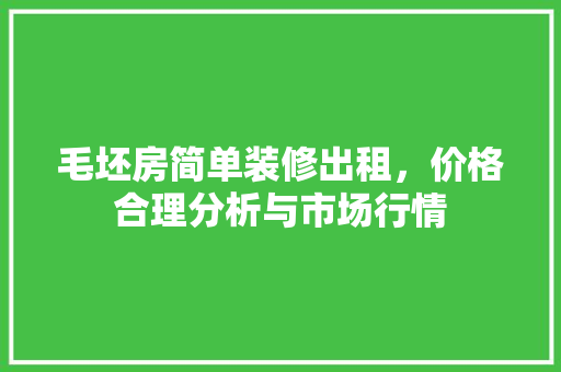 毛坯房简单装修出租，价格合理分析与市场行情 建筑法规