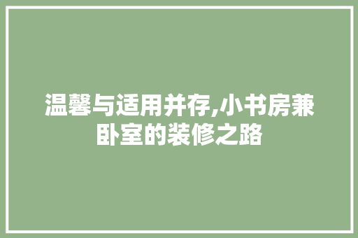温馨与适用并存,小书房兼卧室的装修之路 常用设备
